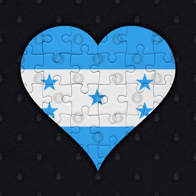 Honduran Jigsaw Puzzle Heart Design - Gift for Honduran With Honduras Roots by Country Flags